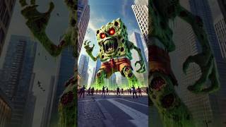 oh no Spongebob zombies are attacking the city spongebob zombiesurvival shorts sad [upl. by Aerdnaeel]