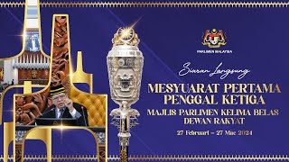 LANGSUNG Persidangan Dewan Rakyat  Mesyuarat Pertama Penggal Ketiga  4 Mac 2024  Sesi Pagi [upl. by Atinuahs]