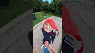 Who’s Grandma is this😳 scary skatepark scooter skit comedy funny [upl. by Atnohsal]