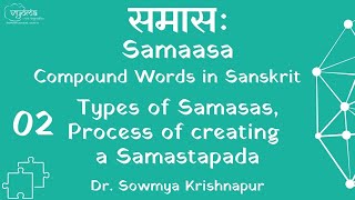 Samaasa 02  Types of Samasas Process of creating a Samastapada  Dr Sowmya Krishnapur [upl. by Johppah]