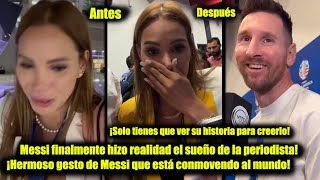 ¡Messi cumplió el sueño de la periodista que se emocionó el día del estreno de la Copa América 2024 [upl. by Eive]