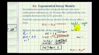 Ex Exponential Decay Function  Half Life [upl. by Akiwak]