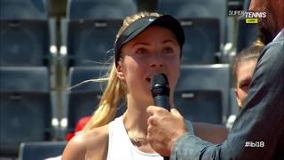 Svitolina beats Halep Tennis Finals Rome 2018 Speech [upl. by Judenberg]