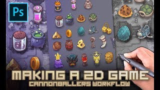 Making a 2D game  Cannonballers workflow in photoshop [upl. by Therron]