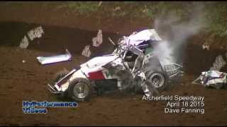 Dave Fanning Sprintcar flip at Archerfield Speedway [upl. by Noswad]