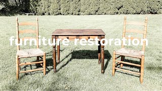 Restoring Wood With Mineral Oil  How To Restore Rush Chairs with Shellac [upl. by Halbert]