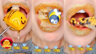 Satisfying ASMR REAL HONEY BEE SOUNDS 🍯🐝And Mukbang Eating 먹방 [upl. by Ajna]