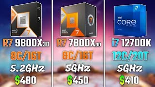 RYZEN 7 9800X3D vs RYZEN 7 7800X3D vs INTEL i712700K  6 GAMES TESTED [upl. by Eninahs]