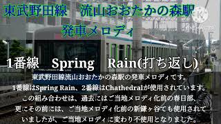 1番線打ち返し東武野田線流山おおたかの森駅発車メロディ「Spring Rain」「Shathedral後半Ver」 [upl. by Dominik368]