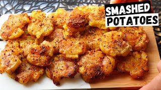 The Crispy SMASHED Potatoes Recipe that you NEED to Try  Easy Garlic amp Herb Smashed Potatoes [upl. by Harwill]