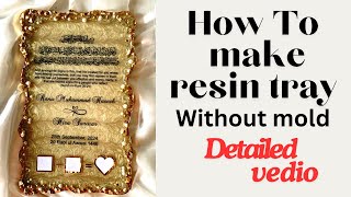 How to make resin tray without mold♥️ Thumb impression tray step by step tutorial 🫶🏻 [upl. by Sotsirhc]