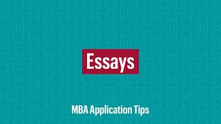 MBA Application Tips Essays [upl. by Goltz]