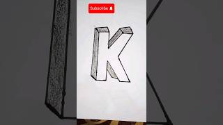 3D Capital Letter K Drawing for Step by Stepshortssubscribeyoutubeshorts viralvideo shortfeed [upl. by Lrae477]