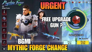 URGENT 😱 BGMI MYTHIC FORGE CHANGE 😍 FREE UPGRADE GUN ADDED   BGMI  PUBG 35 UPDATE RELEASE DATE [upl. by Oirifrop807]