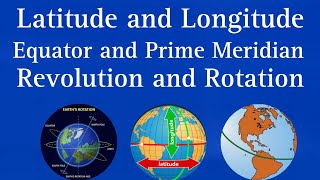 latitude and longitude geography revolution and rotation of the earth equator and pole of earth [upl. by Omsoc]