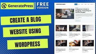 How to Create a Blog Website Using WordPress  GeneratePress Free Theme Design 9 [upl. by Carmencita]