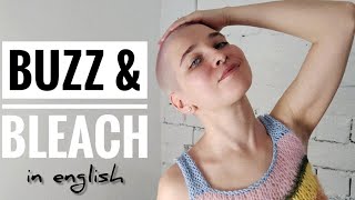 How I buzz and bleach my hair at home  blonde buzz cut [upl. by Atiana]