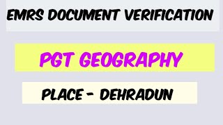 Emrs document verification update  emrs pgt geography verification  emrs dv date pgt geography [upl. by Palestine349]