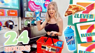 I Only Ate 7 ELEVEN Gas Station Foods for 24 HOURS [upl. by Nodnil]