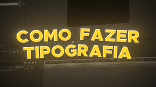 COMO FAZER TIPOGRAFIA No After Effects Fácil E Rapido [upl. by Inahc]