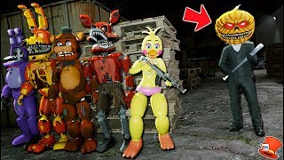 The Funny Animatronics Find Evil Pumpkin Head Hiding GTA 5 Mods FNAF RedHatter [upl. by Undry]