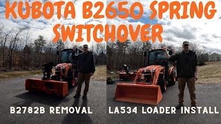 44 Kubota Front Mount Blower Removal and Loader LA534 Install for Spring Switchover [upl. by Soisanahta]