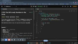 2150 Find All Lonely Numbers in the Array  LeetCode  Medium  Java coding  interview question [upl. by Naerol244]