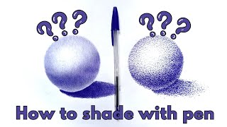 Shading Techniques How to Shade with a Ballpoint Pen [upl. by Ardnikal604]