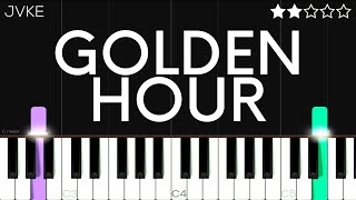 JVKE  golden hour  EASY Piano Tutorial [upl. by Tserrof]