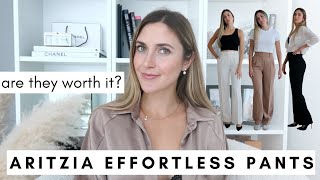 The TRUTH about ARITZIA EFFORTLESS PANTS are they worth it Try on review in 3 colors [upl. by Atsira]