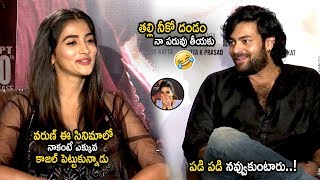 See Funny Conversation Between Varun Tej And Pooja Hegde  Valmiki Movie Interview  Cinema Culture [upl. by Daniell]