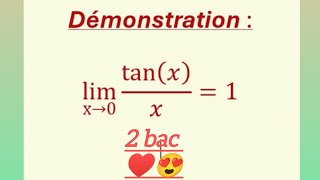 démonstration d une limite trigonométrique naaadi😍♥️ [upl. by Ynahirb26]