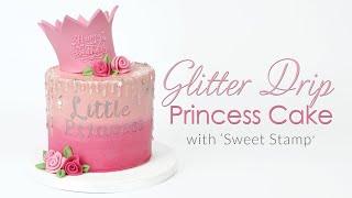 Little Princess Buttercream Crown Cake with Glitter Drip [upl. by Katrinka10]