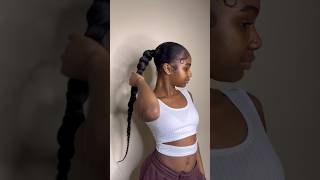 HOW TO SLEEK BRAIDED PONYTAIL  CUTE BACK TO SCHOOL STYLE 😍 sleekponytail barbie naturalhair [upl. by Eiramannod]