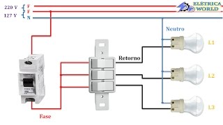 Como instalar um interruptor de 3 teclas ou interruptor de 3 pinos [upl. by Manon380]