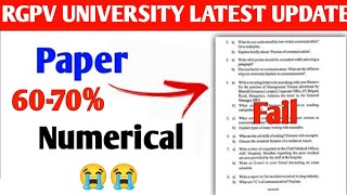 rgpv news today  BtechBpharma Paper 6070 Numerical 😭 rgpv 3rd sem time table 2023 [upl. by Dynah]