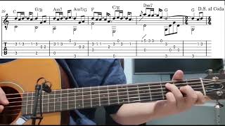 紅豆 王菲  指彈吉他谱 Hong Dou  Faye Wong  Easy Fingerstyle Guitar Playthrough Lesson With Tabs [upl. by Bryce621]