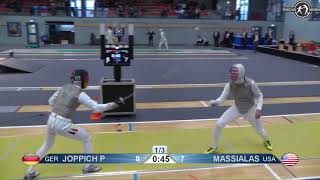 2018 138 T16 05 M F Individual Bonn GER WC YELLOW MASSIALAS USA vs JOPPICH GER [upl. by Nicolas249]