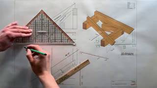 Austragung Gratsparren ungleiche Dachneigung mit Hexenschnitt [upl. by Grayce]