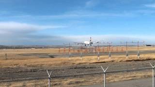 Extreme Crosswinds Lufthansa landing in Calgary [upl. by Filide]