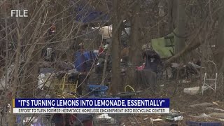 Effort to turn former homeless encampment into recycling center [upl. by Lednyc943]