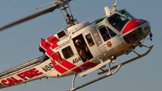 Awesome Start Up and Take Off CAL FIRE UH1H Huey [upl. by Tansy545]