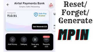 How to Generateforgetreset mPIN for Airtel Payment Bank  Airtel payment Bank me UPI PIN set karen [upl. by Amber]