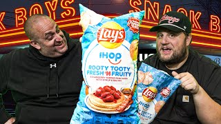 Lays IHOP Rooty Tooty Fresh N Fruity Strawberry Pancakes With Syrup amp Bacon  Snack Boys Ep 31 [upl. by Norab]