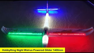 An evening flight with the HobbyKing Night Walrus Powered Glider 1400mm [upl. by Max]