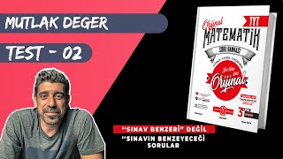 Mutlak Değer TEST 02  ORİJİNAL TYT SORU BANKASI  yks2024 [upl. by Yelsiap]