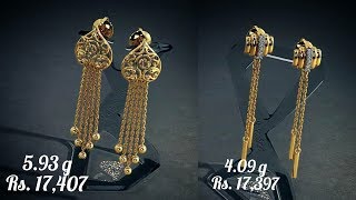 Gold Earrings designs with WEIGHT and PRICE from bluestone [upl. by Loesceke]