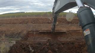 337Excavator with 12ft grader blade vs 8ft bucket silting [upl. by Emmeline485]