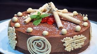 Receta Tarta cremosa de chocolate Tipo mousse  SIN HORNO Y SIN HUEVO  Recetas Loli Domínguez [upl. by Perretta]