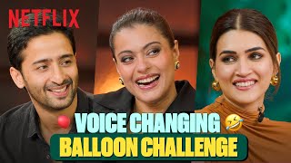 Kriti Kajol and Shaheer in a HILARIOUS Helium Balloon Challenge  TheGreatIndianKapilShow [upl. by Vander]